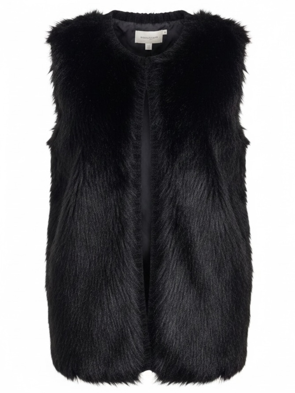 EYESHADOW Faux Fur and Knit Vest in All Black Size Medium